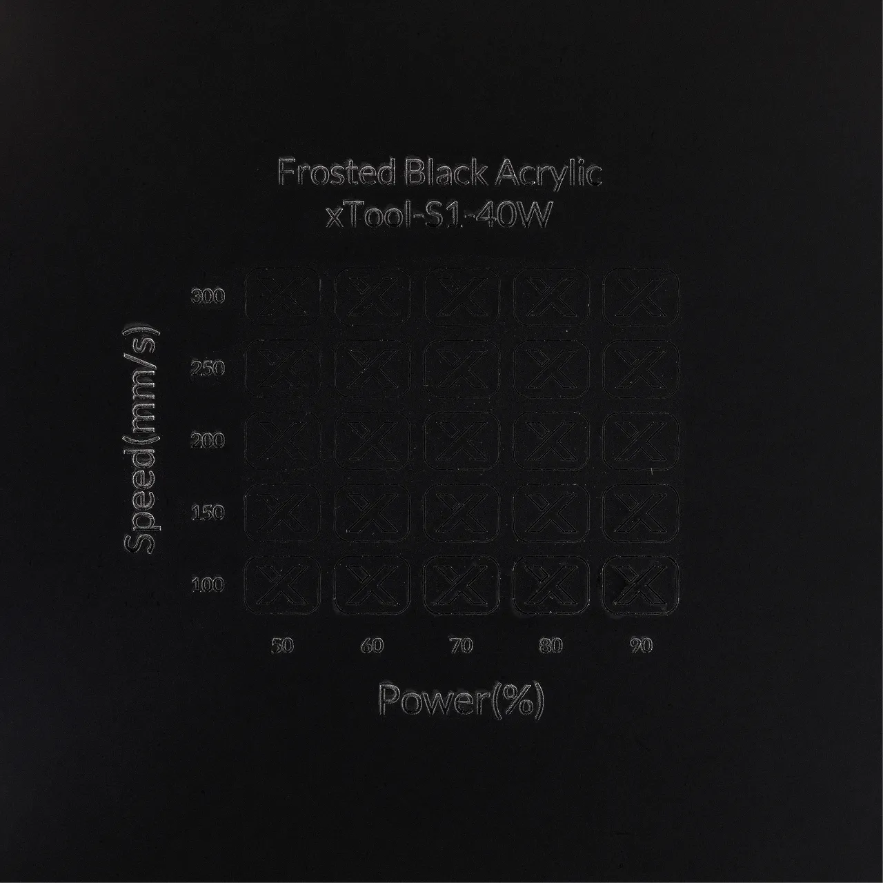 1/8"(3mm) Frosted Black Acrylic test grid