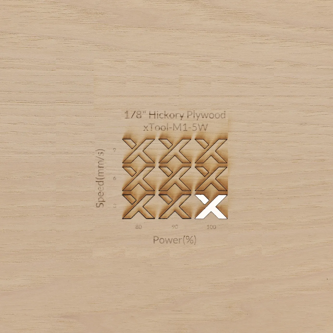 1/8"(3mm) Hickory Plywood test grid