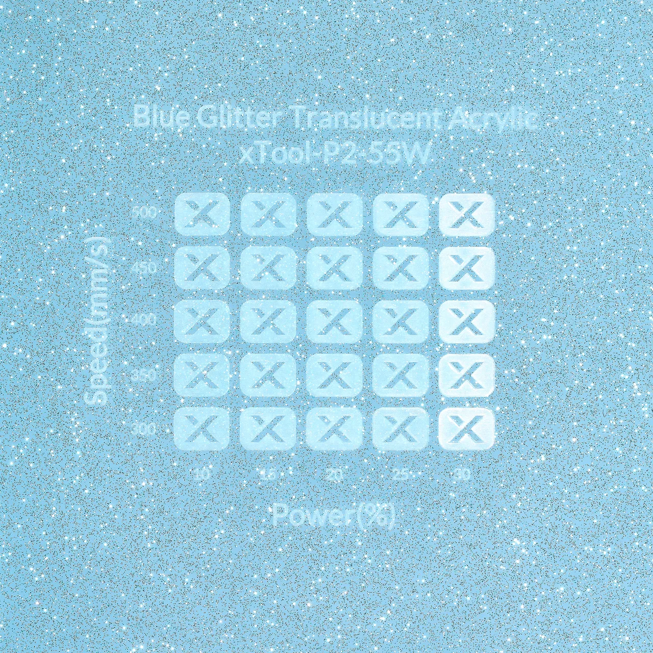 1/8"(3mm) Blue Translucent Glitter Acrylic test grid