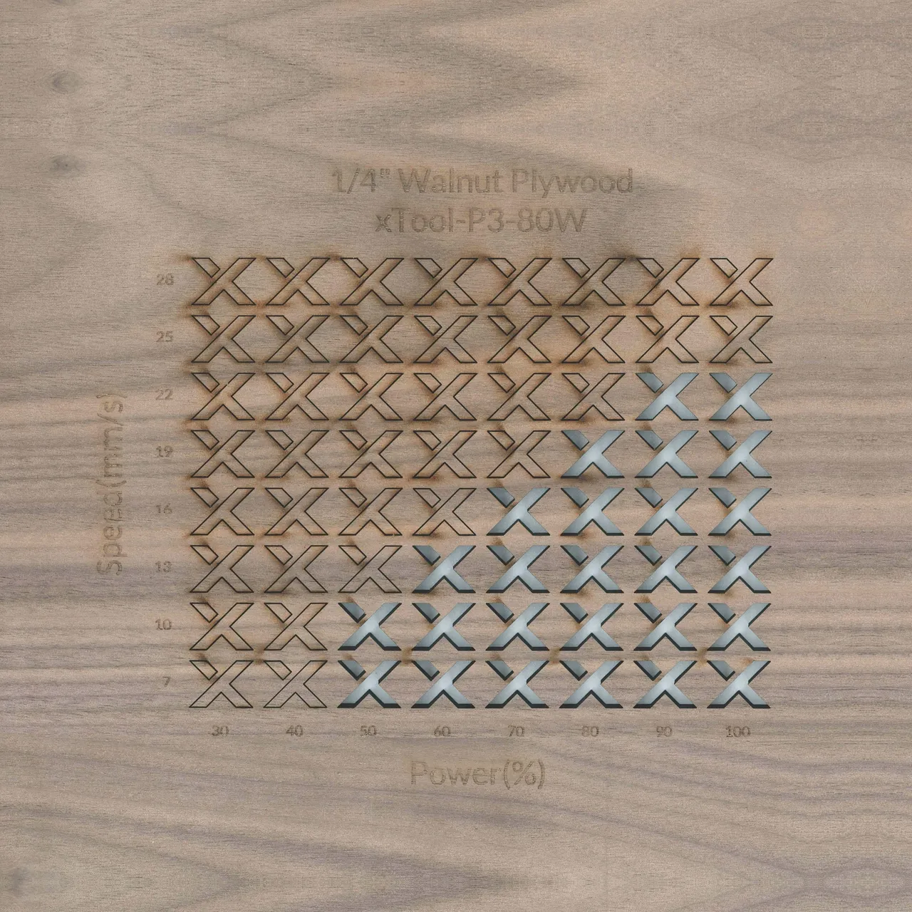 1/4"(6mm) Walnut Plywood test grid