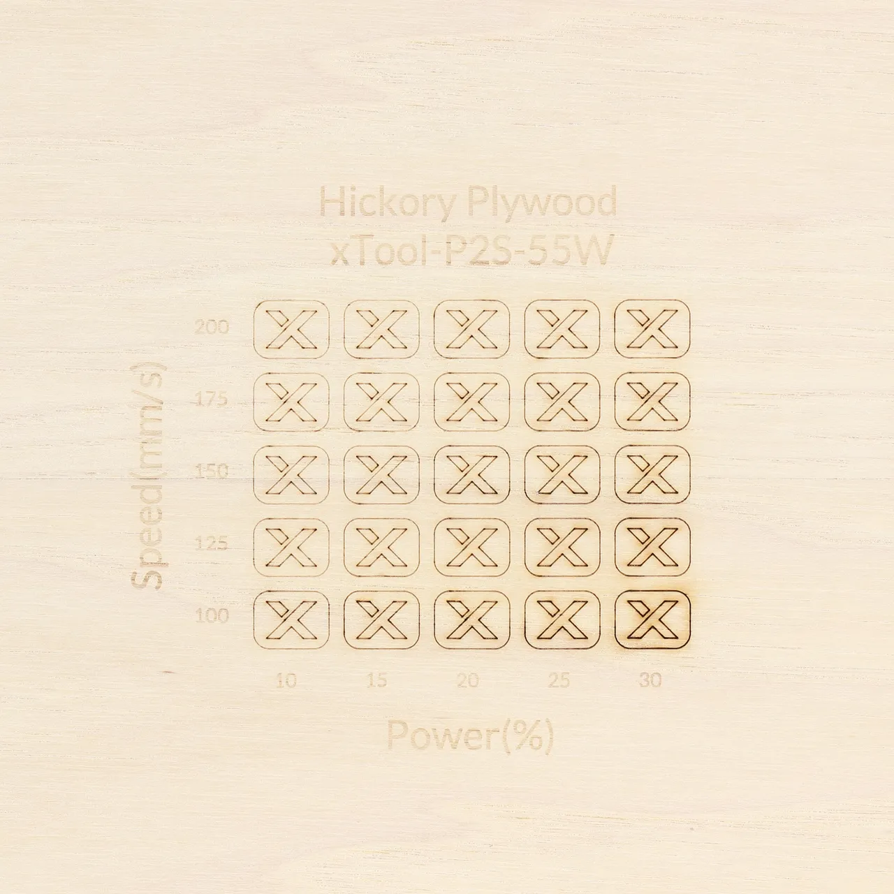 1/8"(3mm) Hickory Plywood test grid