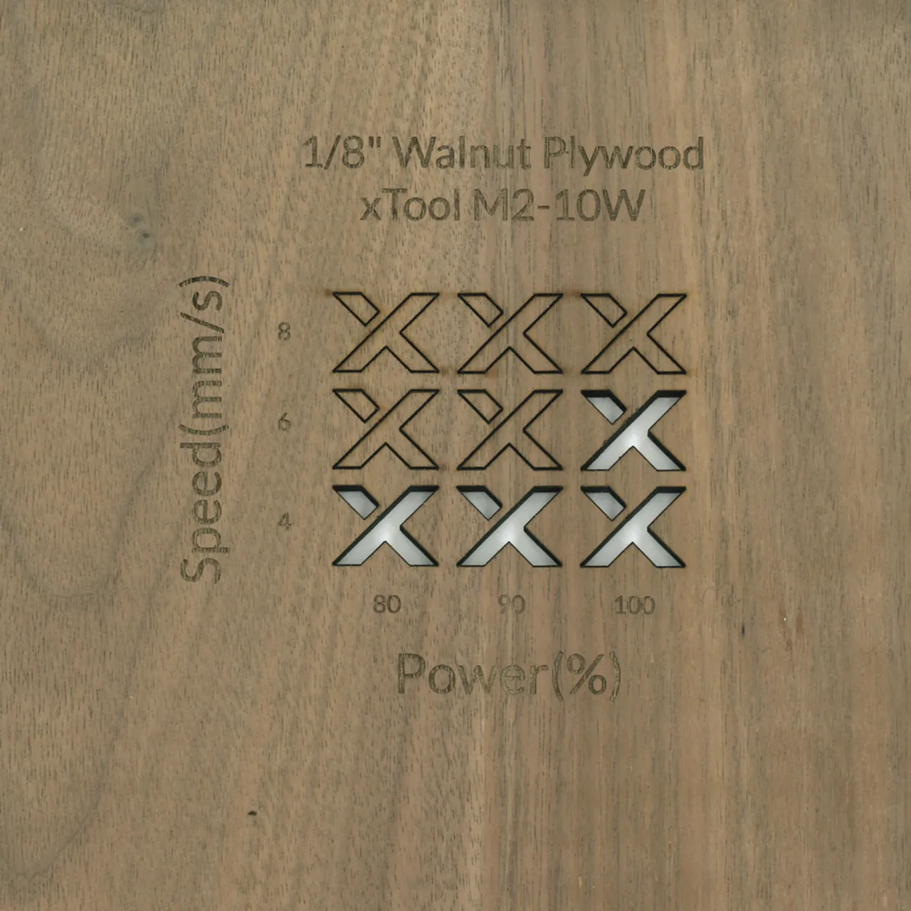 1/8"(3mm) Walnut Plywood test grid