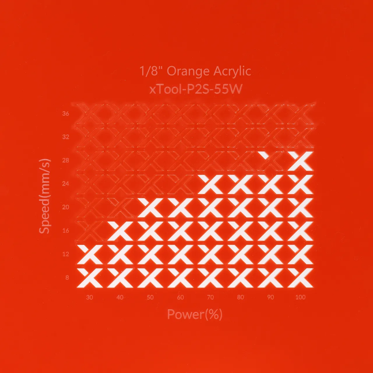 1/8"(3mm) Orange Acrylic test grid