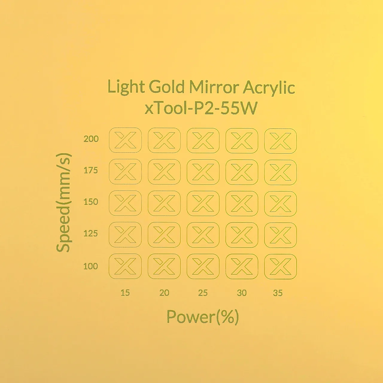 1/8"(3mm) Light Gold Acrylic test grid