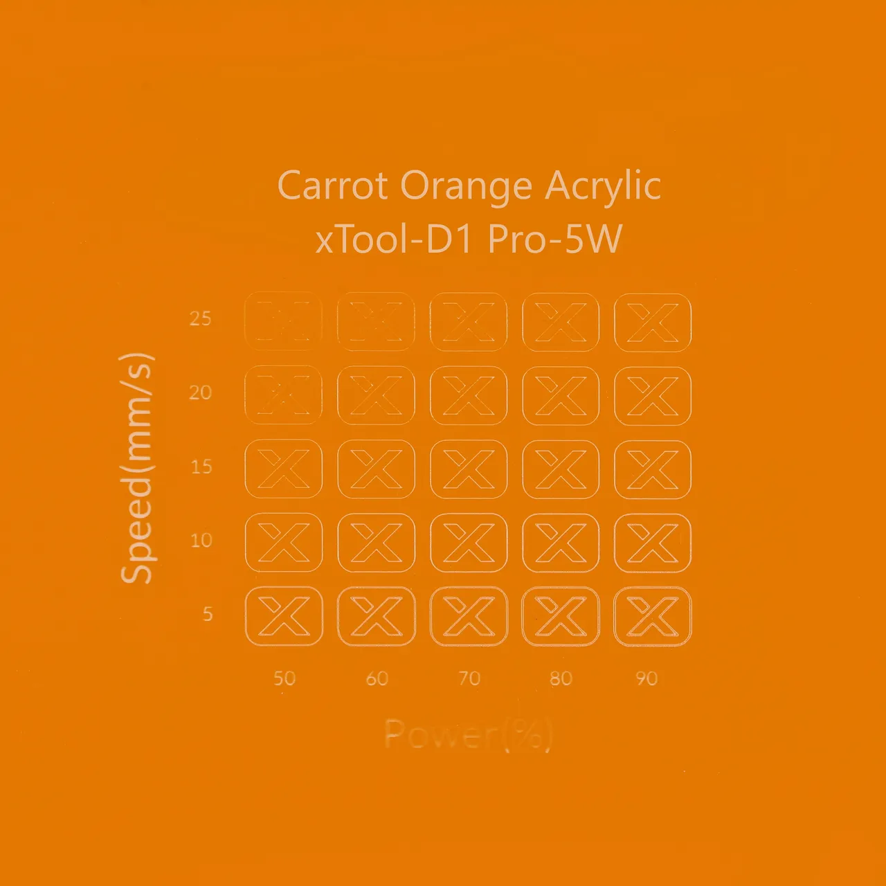 1/8"(3mm) Carrot Orange Acrylic test grid