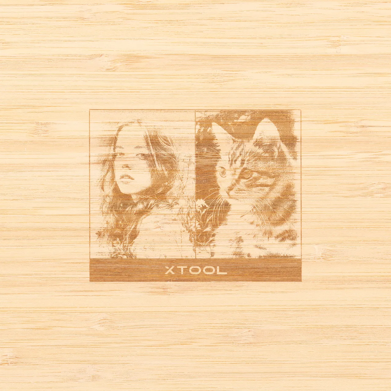 Bamboo Cutting Board with Cutout Handle test grid