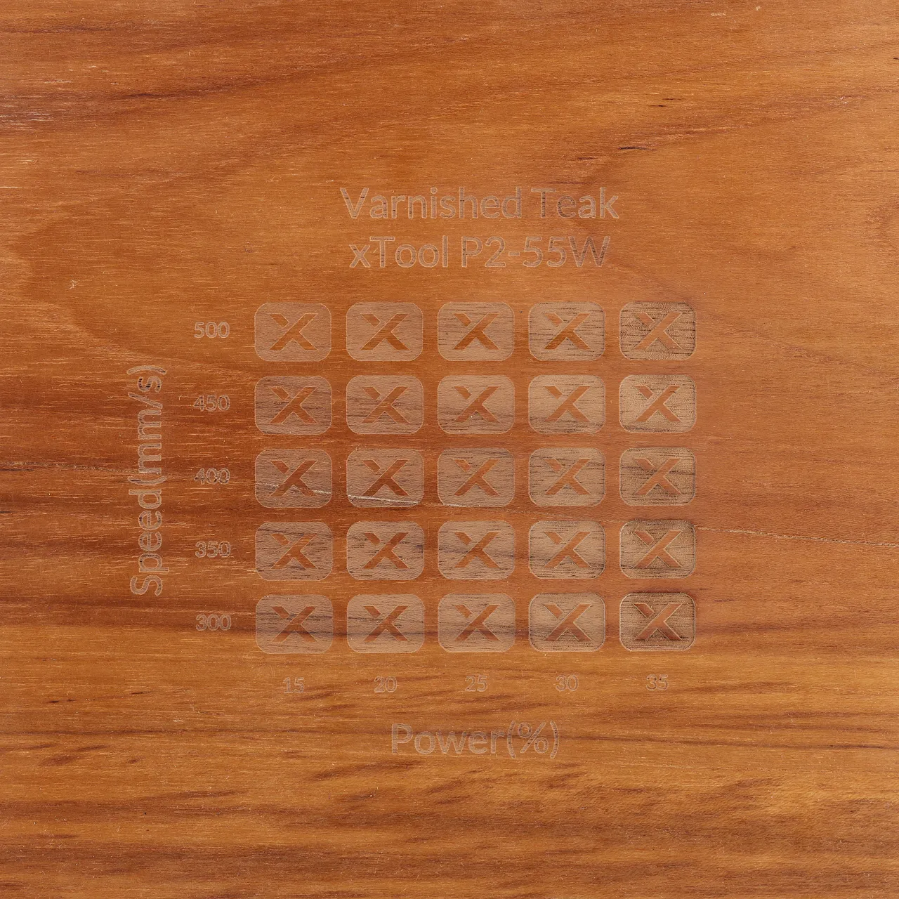 Varnished Teak test grid
