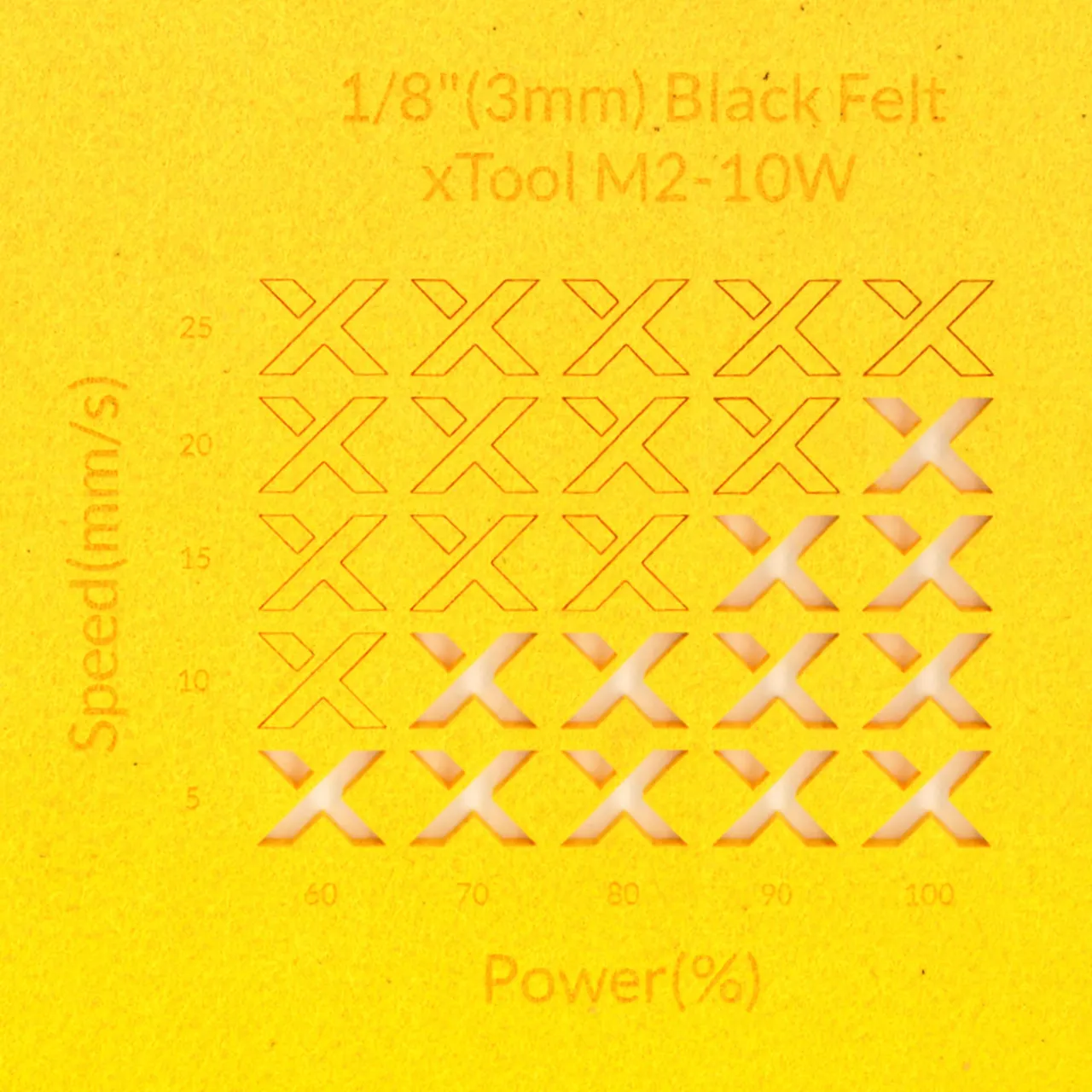 1/8"(3mm) Yellow Felt test grid
