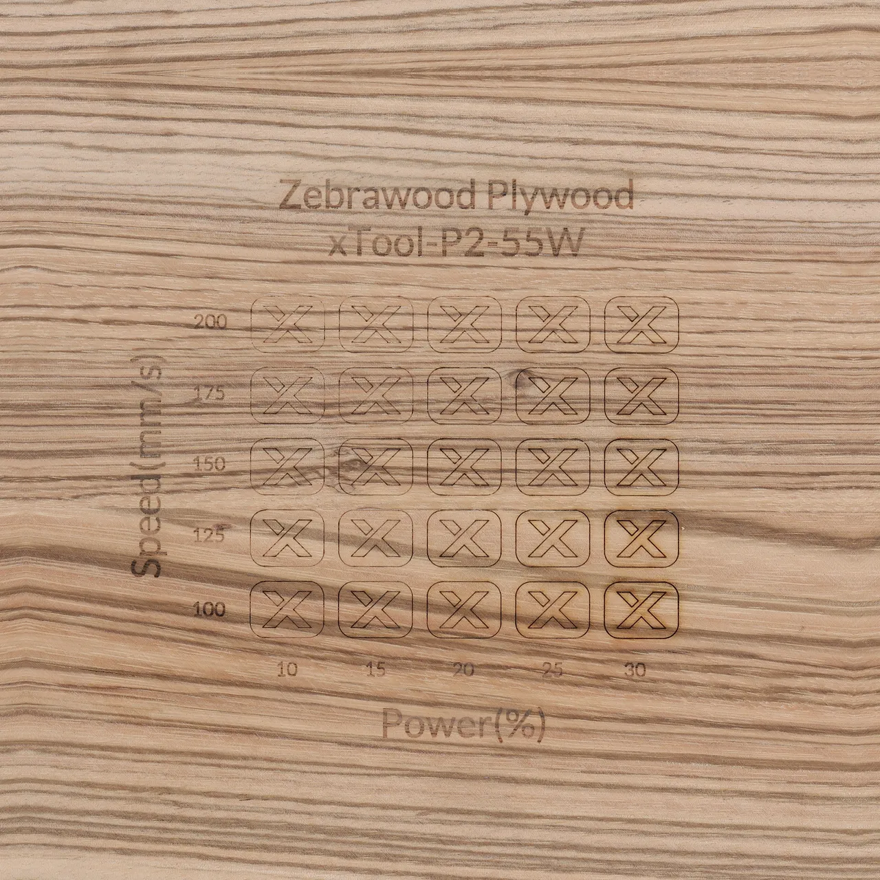 1/8"(3mm) Zebrawood Plywood test grid