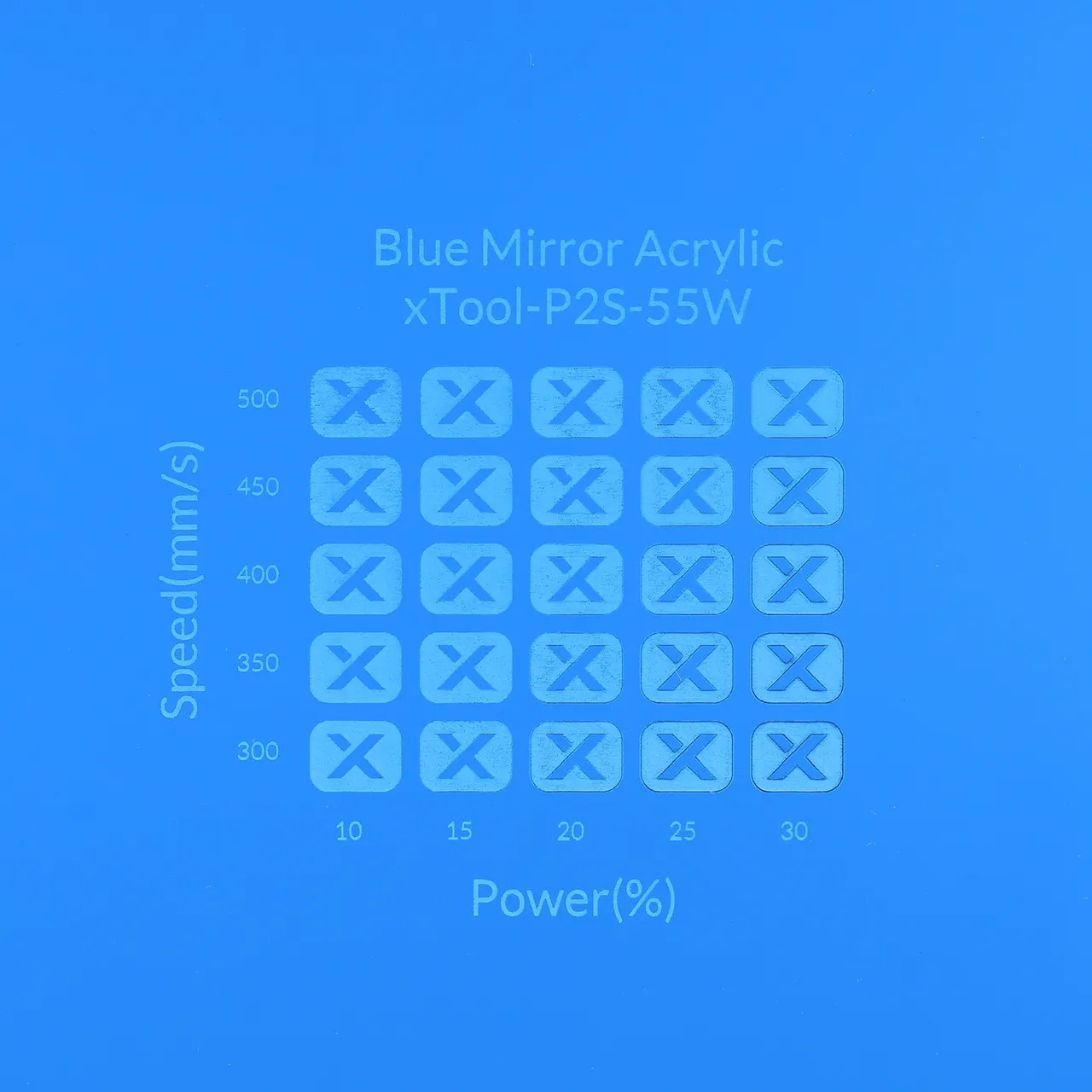 1/8"(3mm) Blue Mirror Acrylic test grid