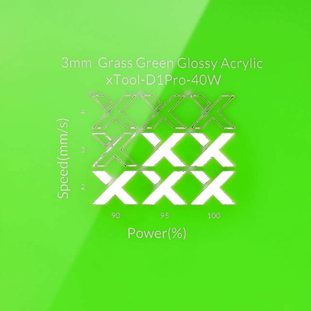 1/8"(3mm) Grass Green Acrylic test grid