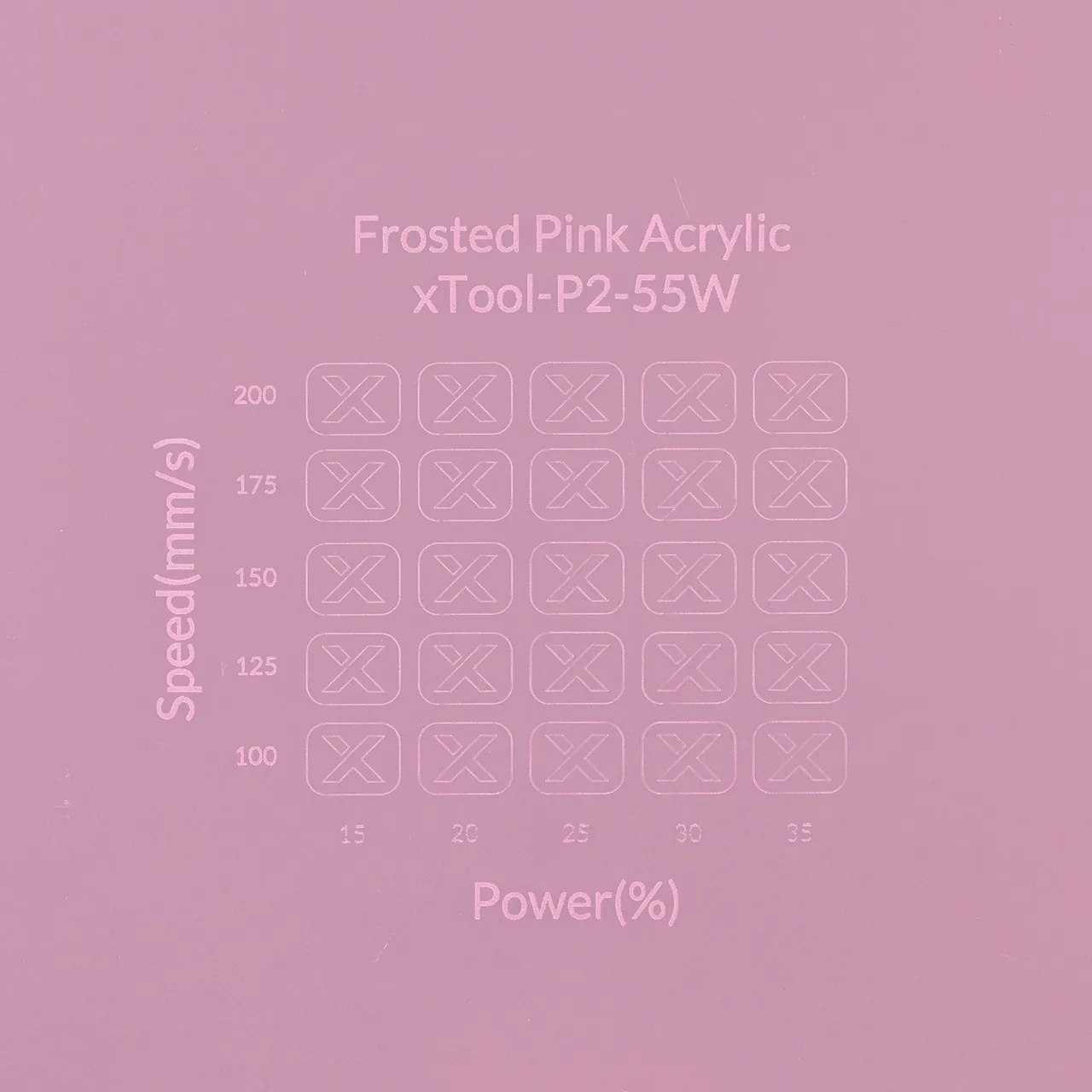 1/8"(3mm) Frosted Pink Acrylic test grid