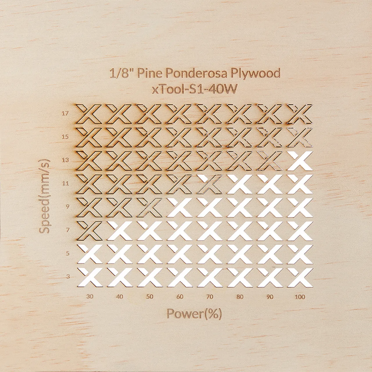 1/8"(3mm) Pine Ponderosa Plywood test grid