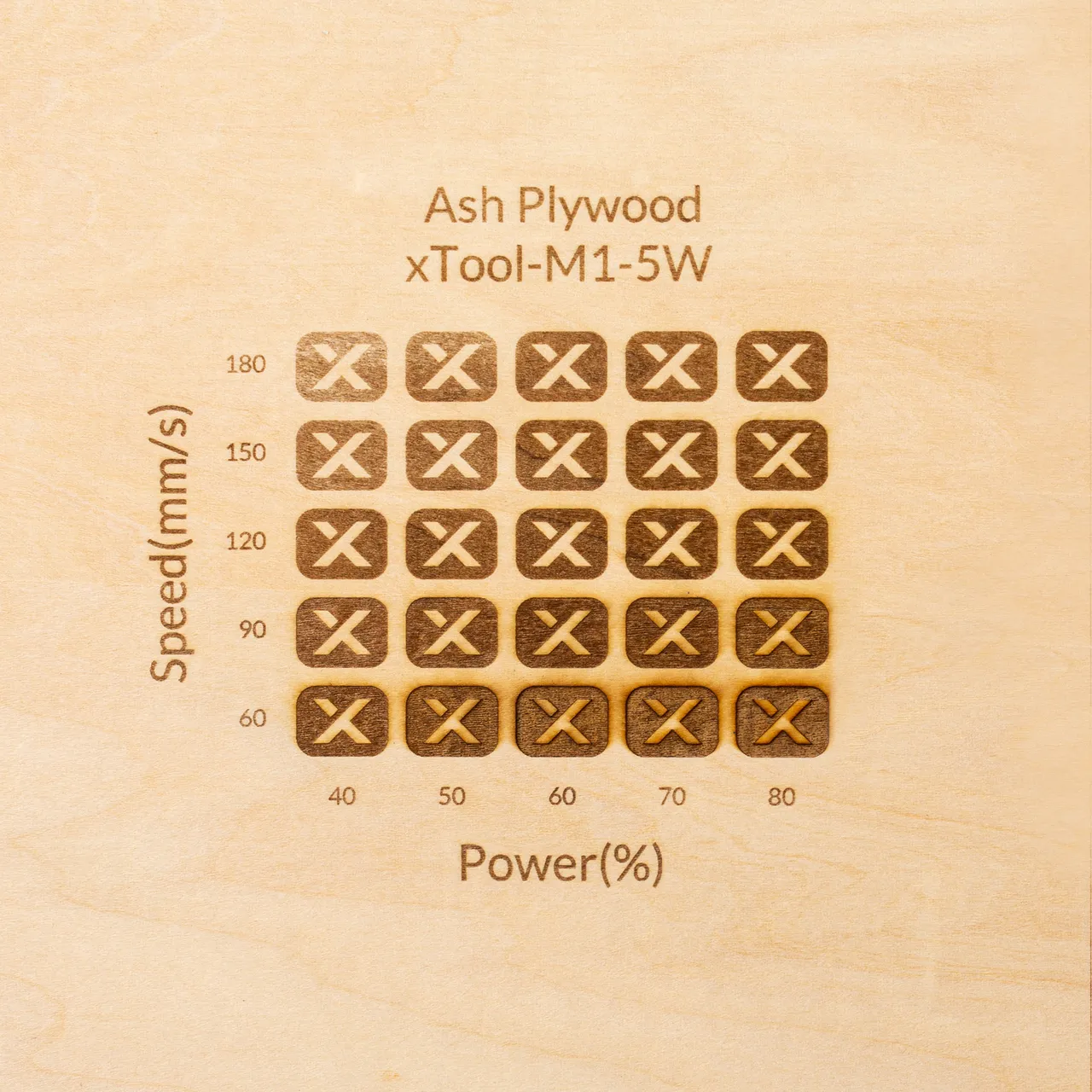1/8"(3mm) White Ash Plywood test grid