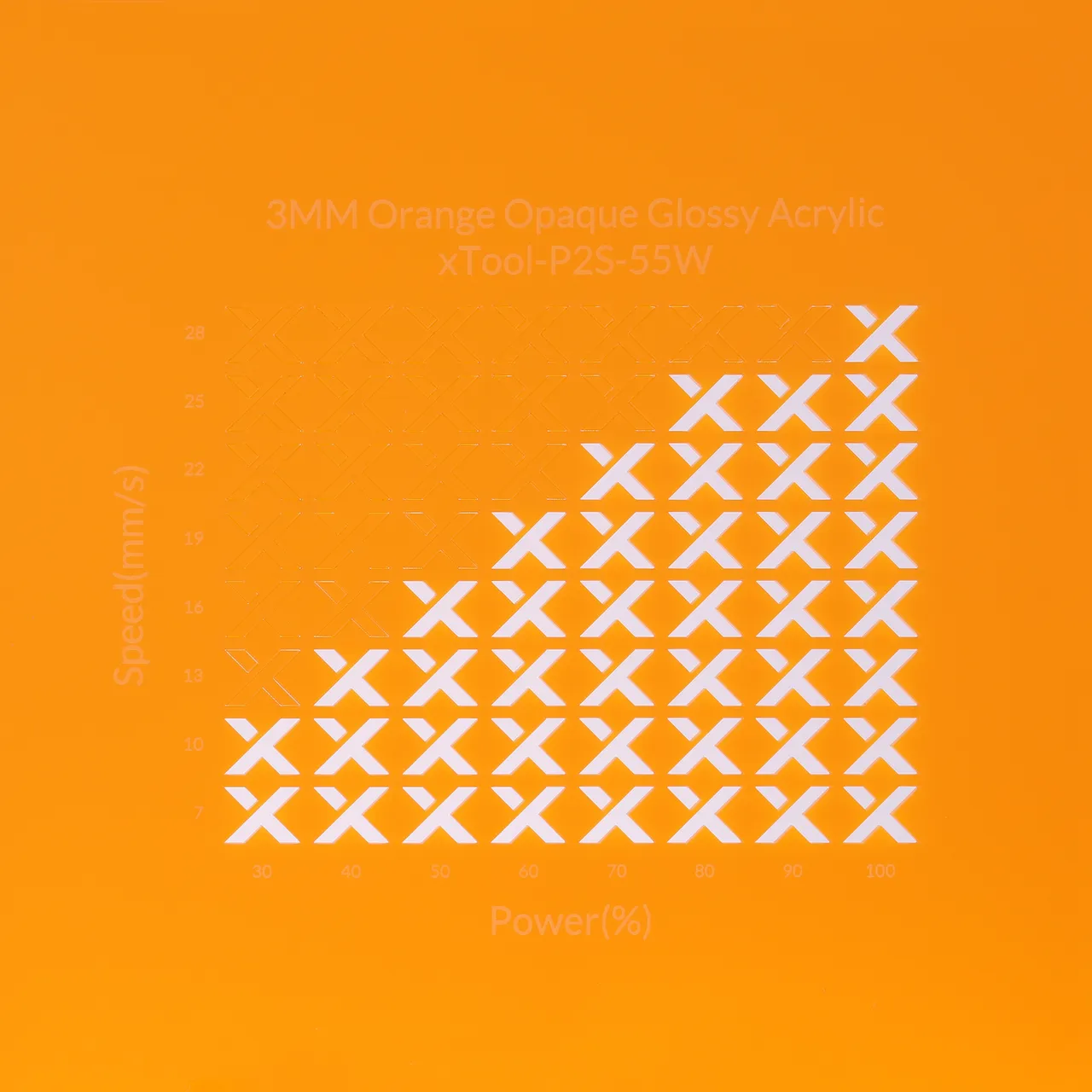 1/8"(3mm) Carrot Orange Acrylic test grid