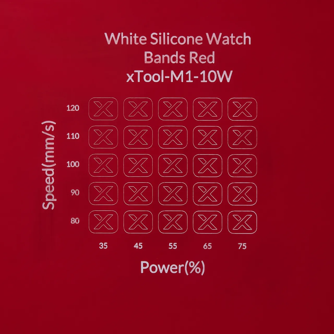 White Silicone Watch Bands Red test grid
