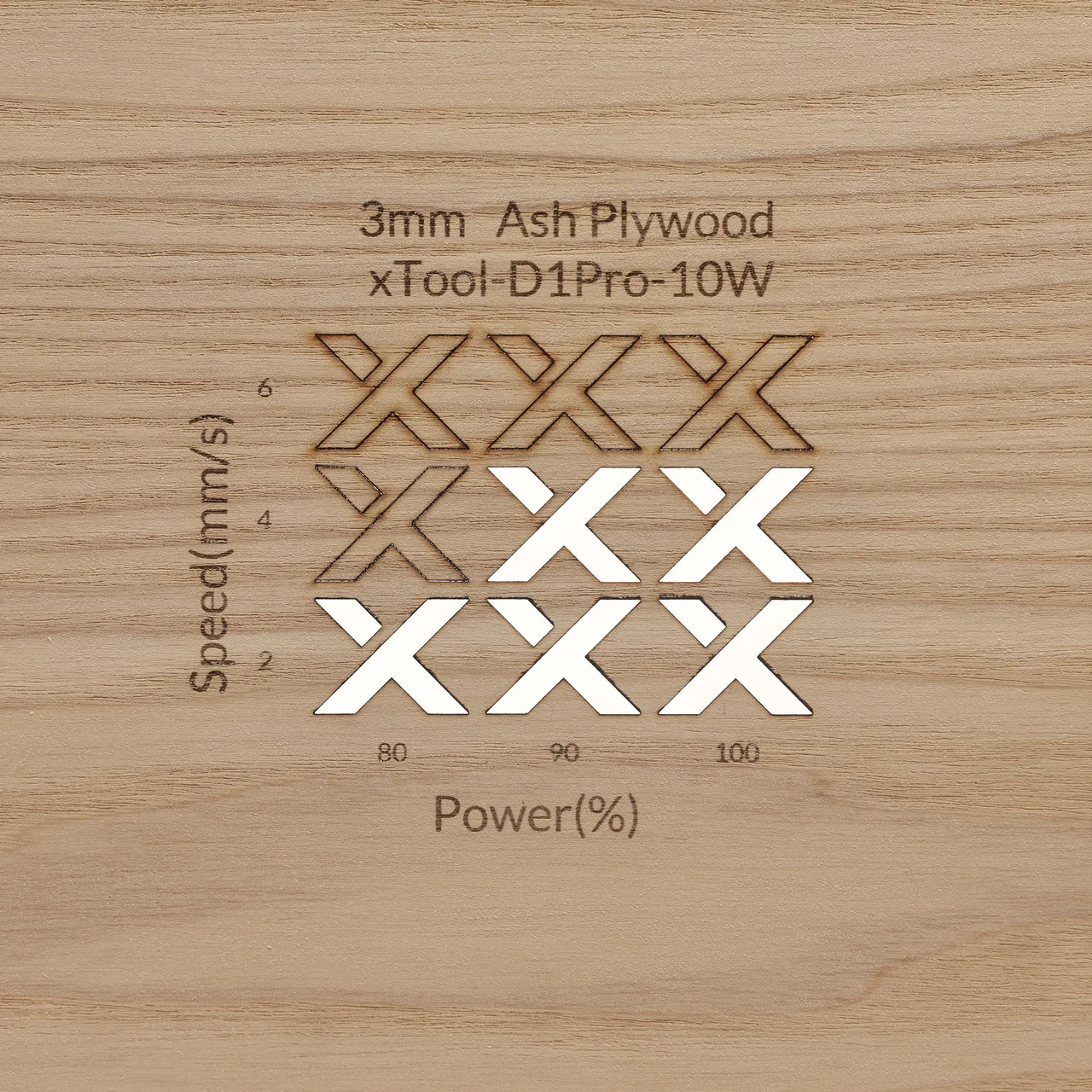 1/8"(3mm) Ash Plywood test grid