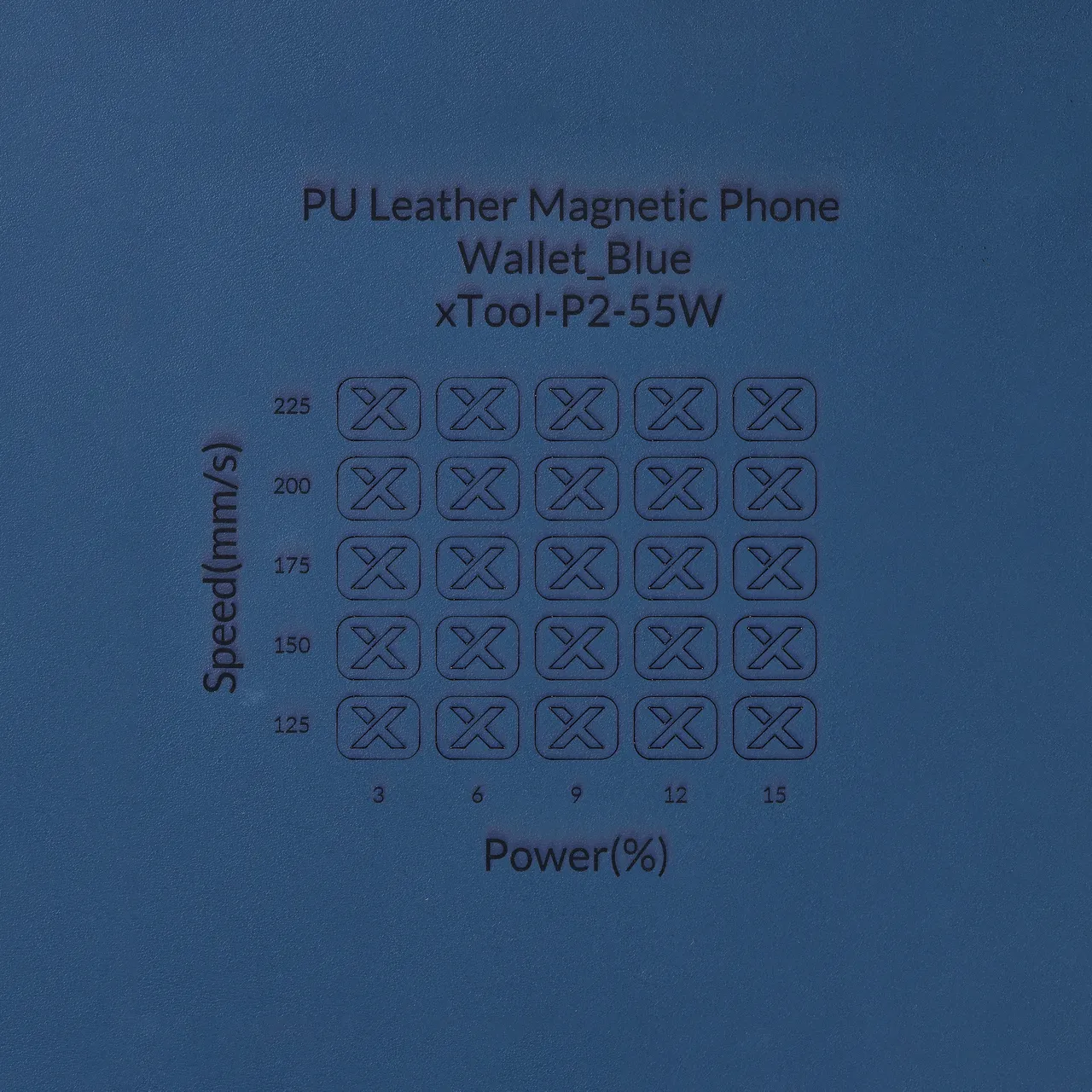 Blue PU Leather test grid