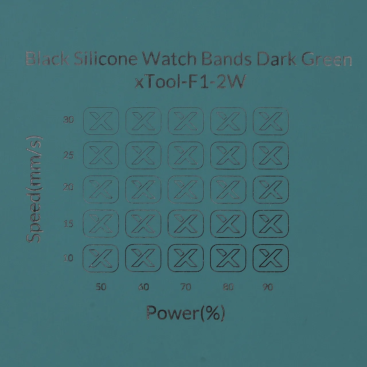 Dark Green to Black Silicone test grid
