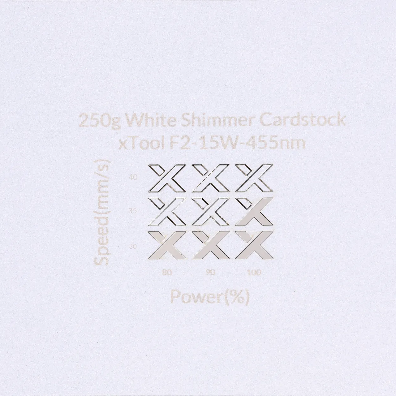 White Shimmer Cardstock-7oz(250g) test grid
