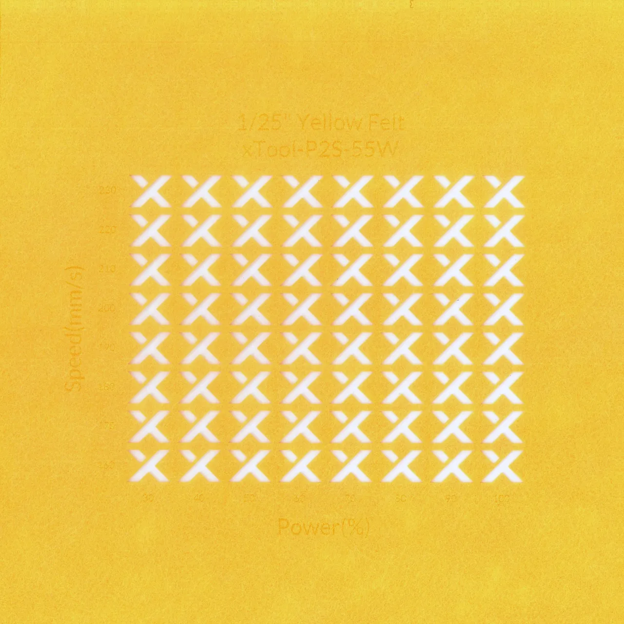 3/64"(1mm) Yellow Felt test grid