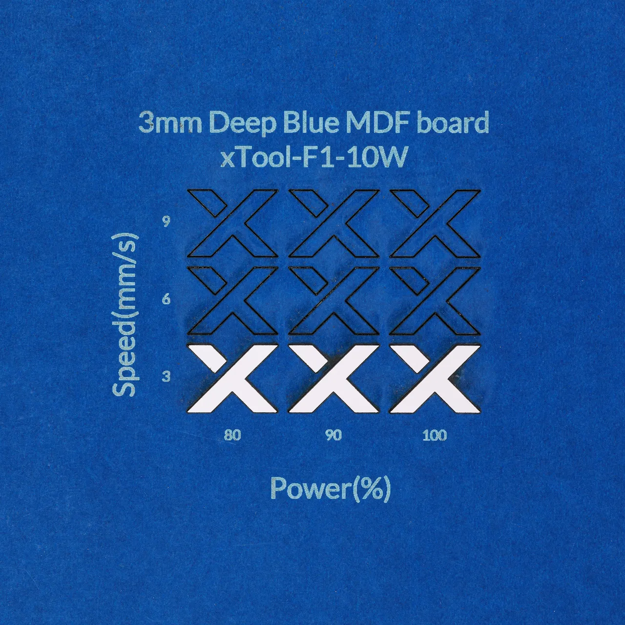 1/8"(3mm) Deep Blue MDF Board test grid