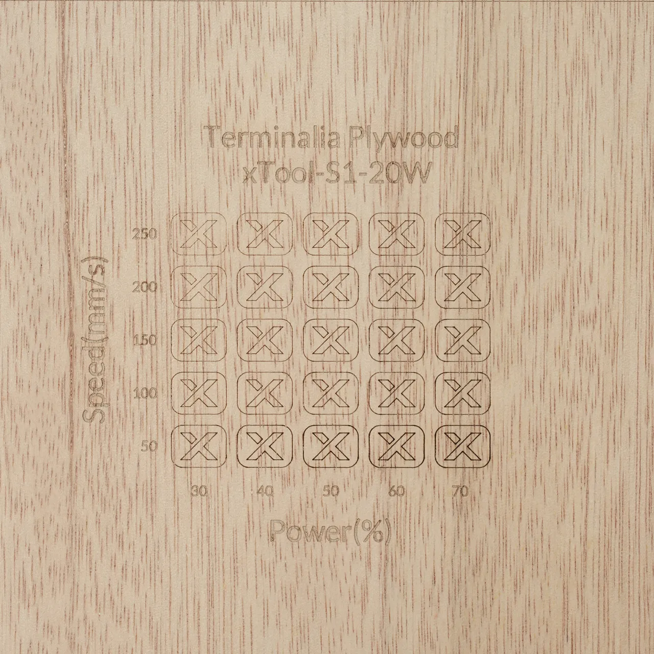 1/8"(3mm) Terminalia Plywood test grid