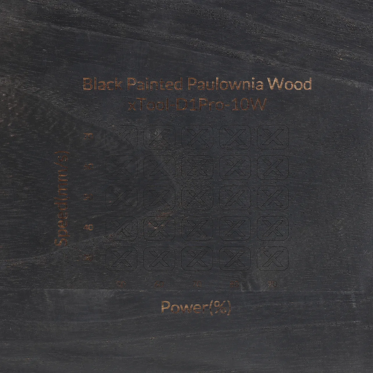 Black Painted Paulownia Wood test grid