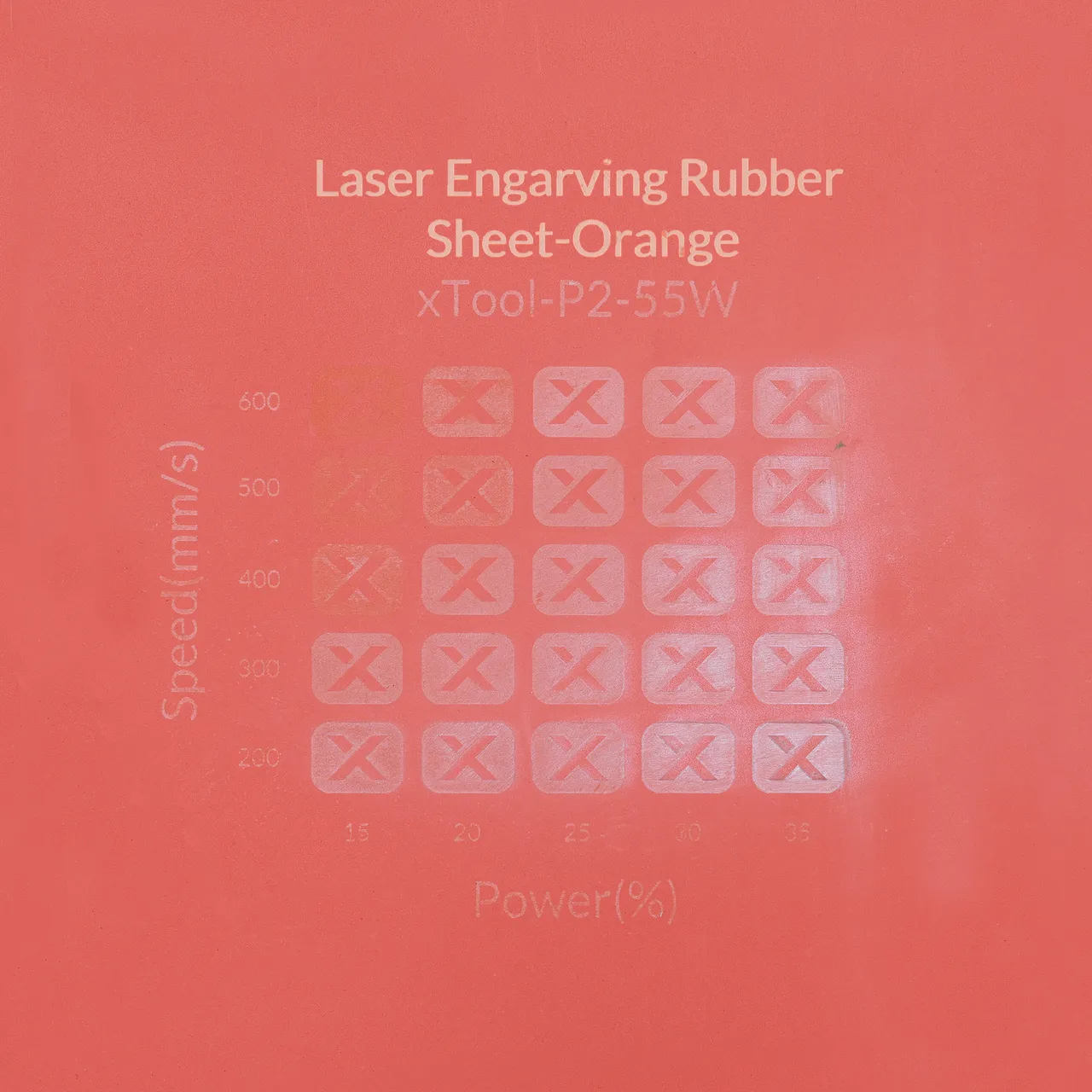 Orange Laser Engraving Rubber Sheet test grid
