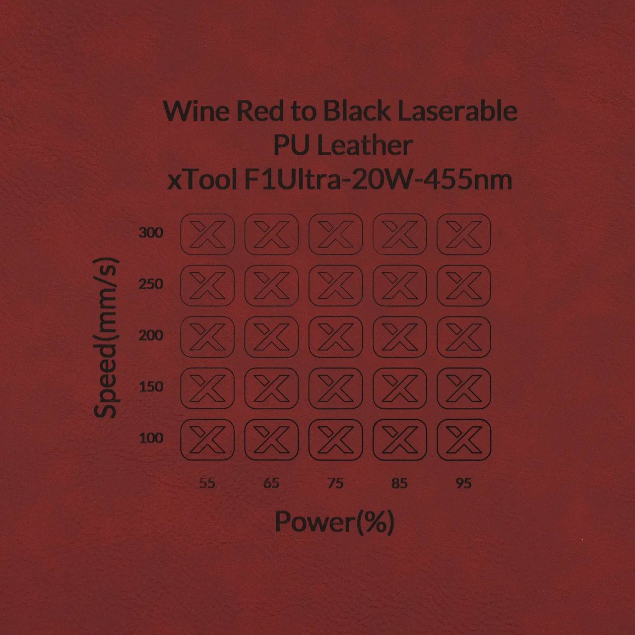 Wine Red to Black Laserable PU Leather