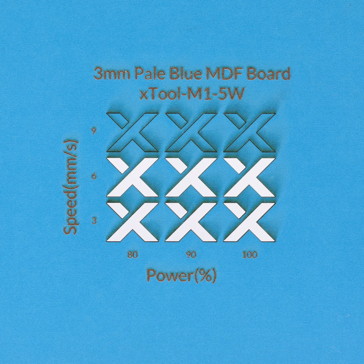 1/8"(3mm) Light Blue MDF Board test grid