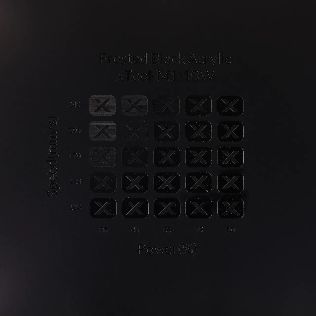 1/8"(3mm) Frosted Black Acrylic test grid