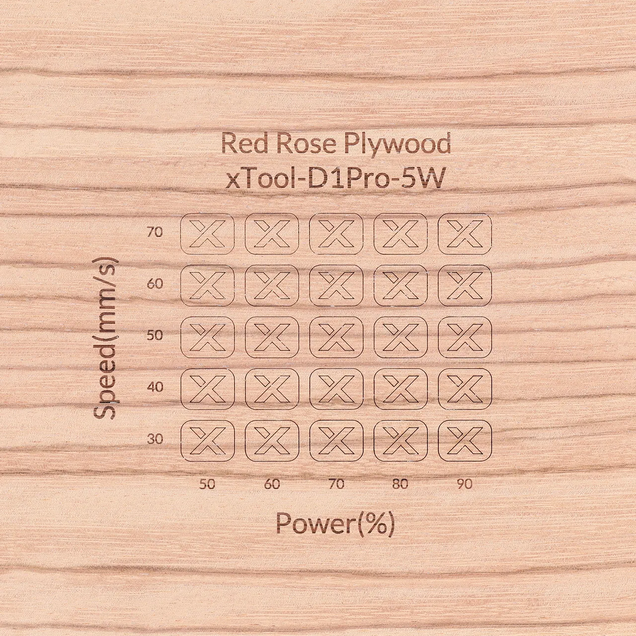 1/8"(3mm) Red Rose Plywood test grid