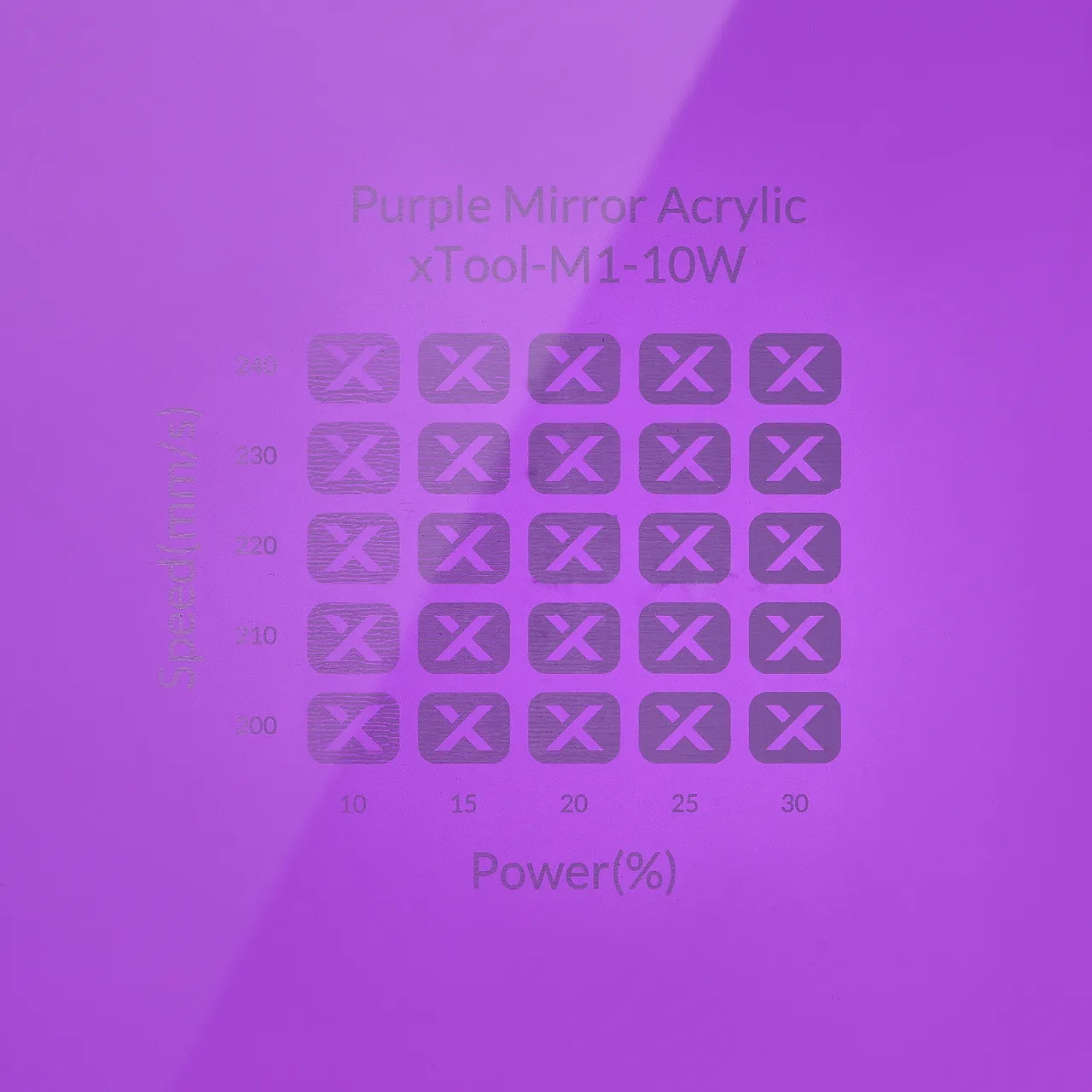 1/8"(3mm) Purple Mirror Acrylic test grid