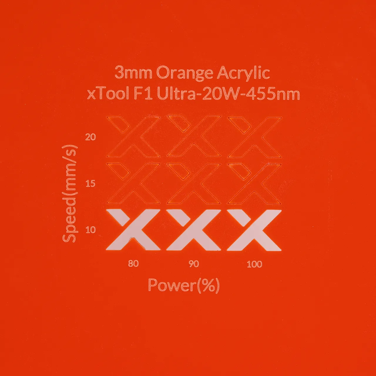 1/8"(3mm) Orange Acrylic test grid