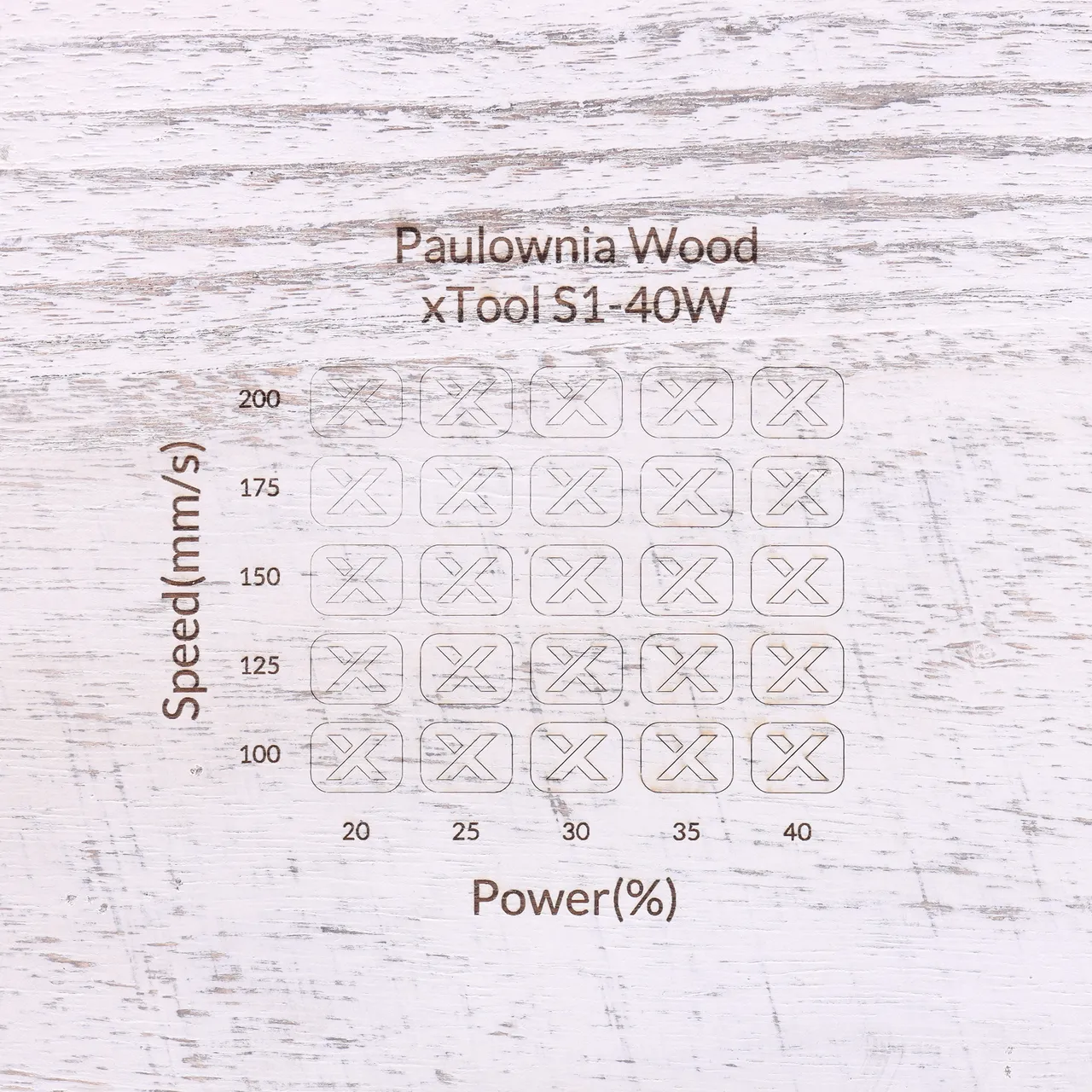Distressed White Painted Paulownia Wood test grid