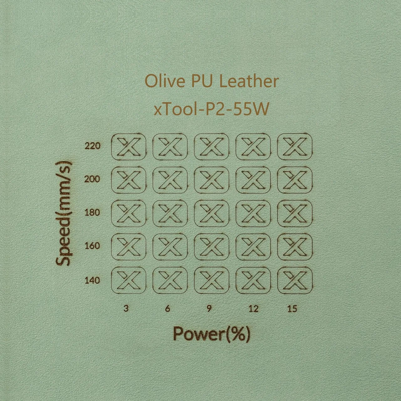 Olive PU Leather test grid