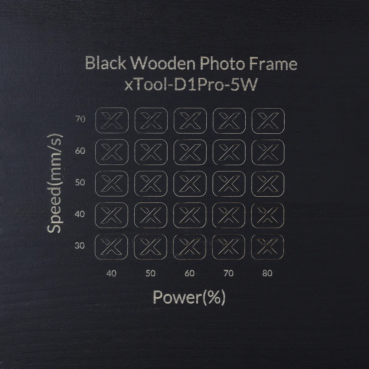 Black Painted Pine Wood test grid