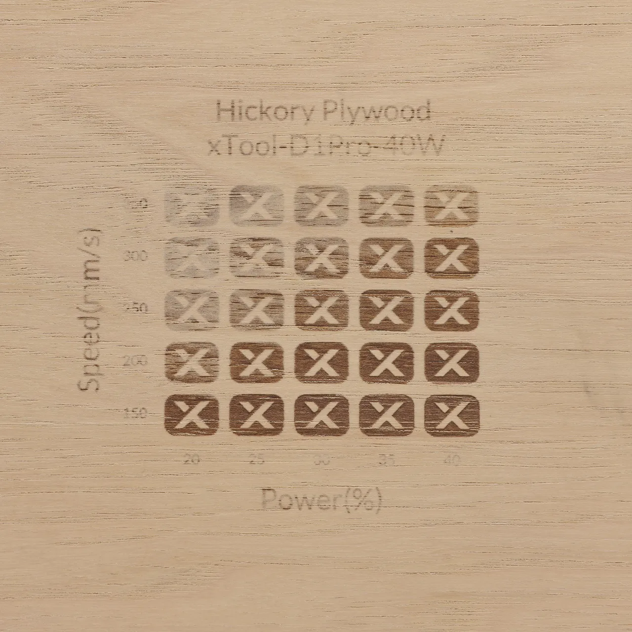 1/8"(3mm) Hickory Plywood test grid