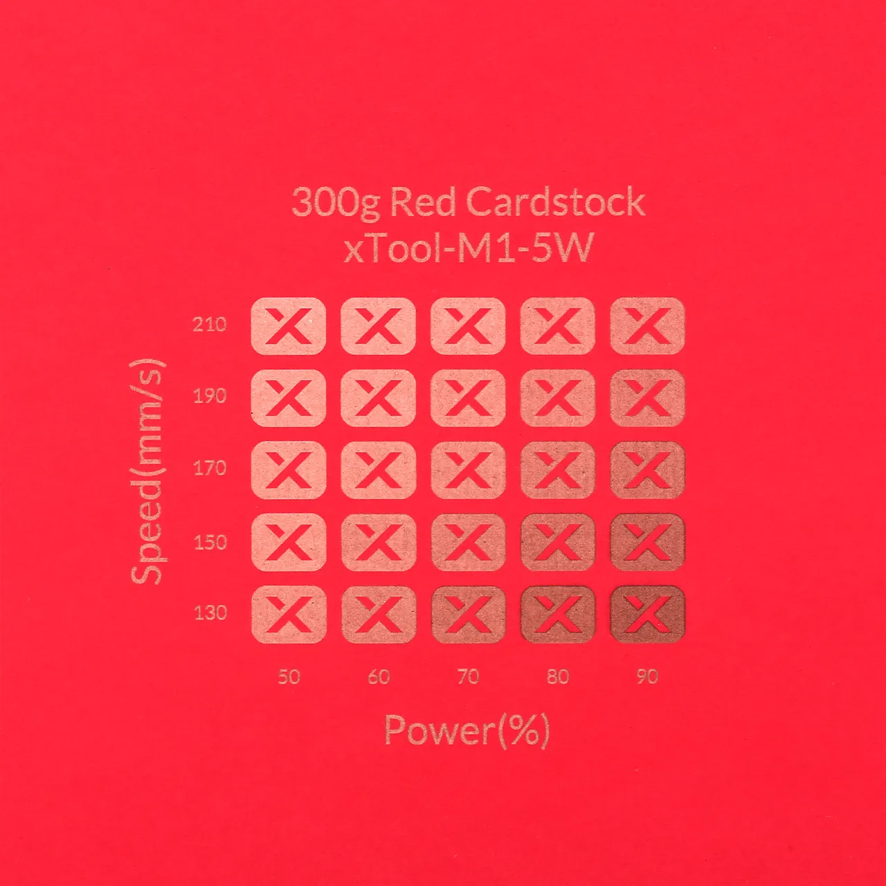 Red Cardstock-9oz(300g) test grid