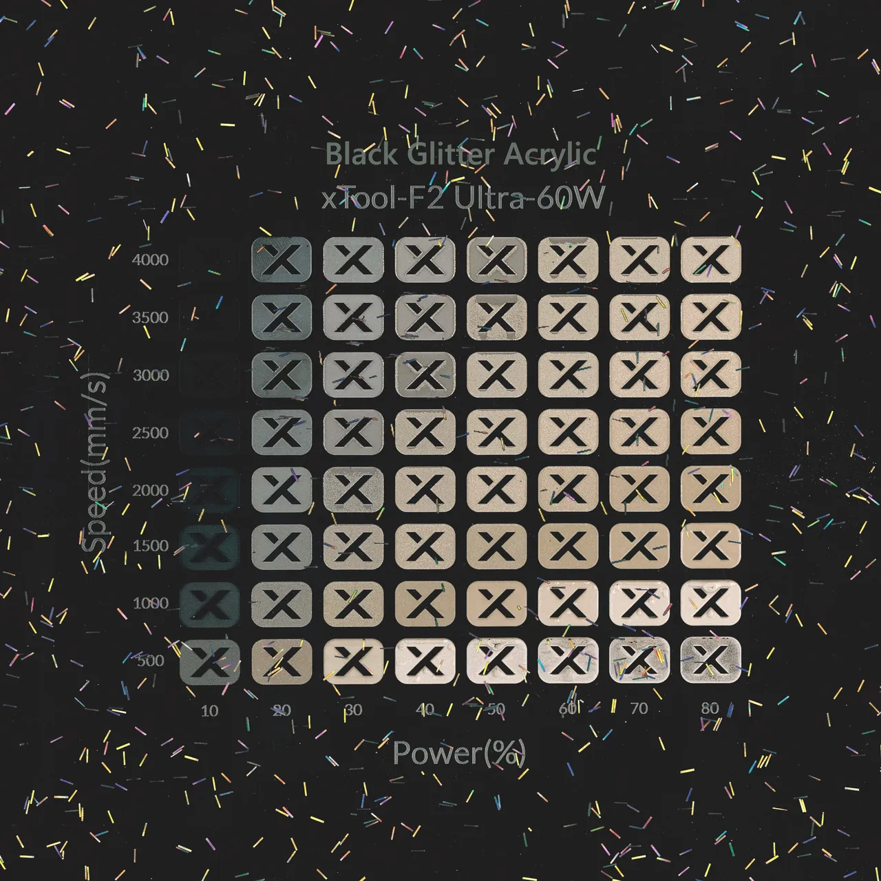 1/8"(3mm) Black Glitter Acrylic test grid