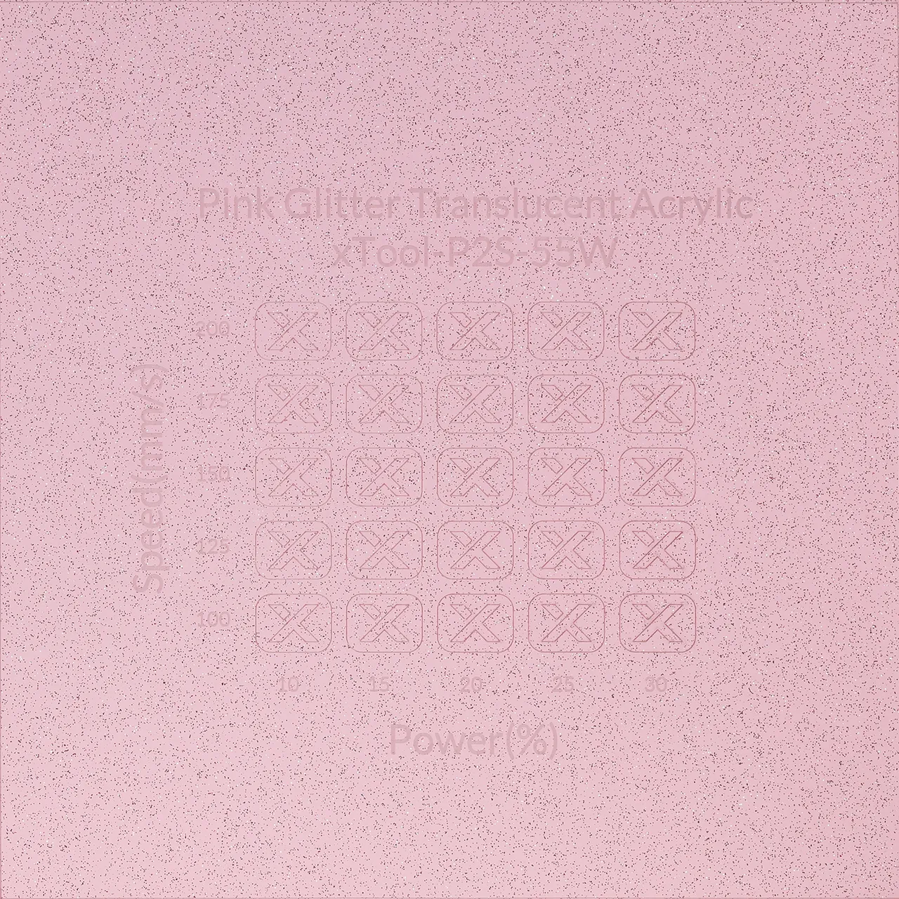 1/8"(3mm) Pink Translucent Glitter Acrylic test grid