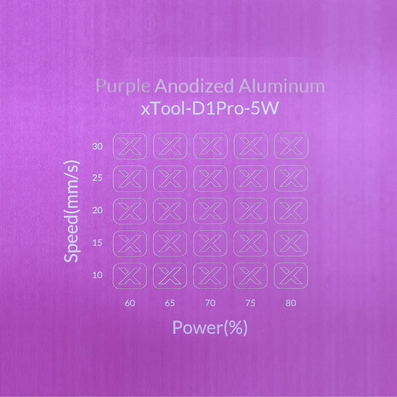 Purple Anodized Aluminum Bone Dog Tag test grid