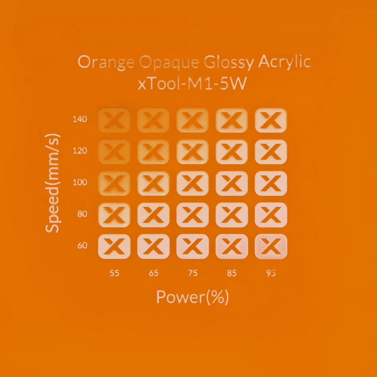 1/8"(3mm) Carrot Orange Acrylic test grid