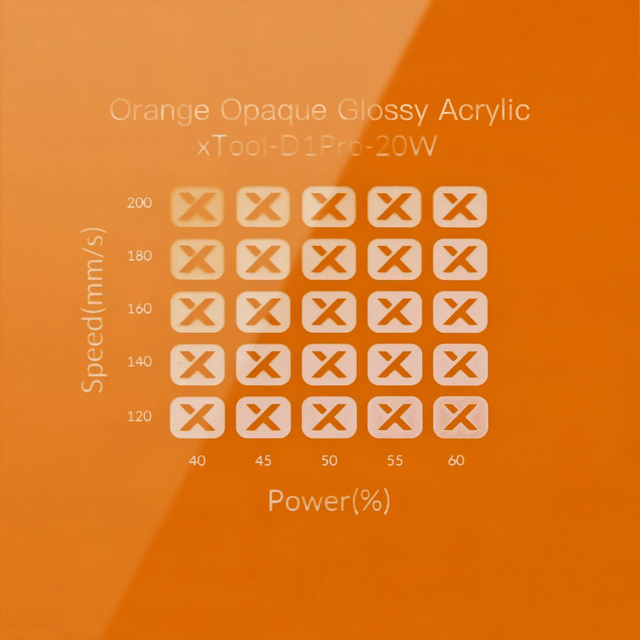 1/8"(3mm) Carrot Orange Acrylic test grid
