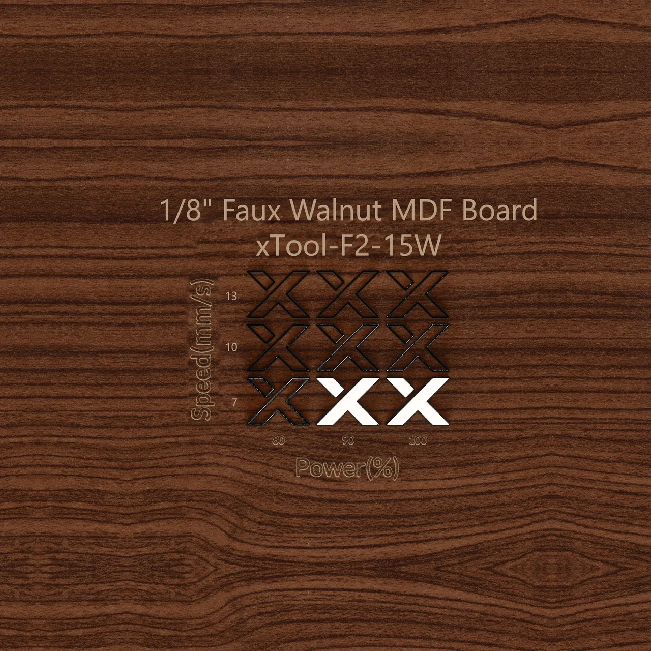 1/8"(3mm) Faux Walnut MDF Board test grid