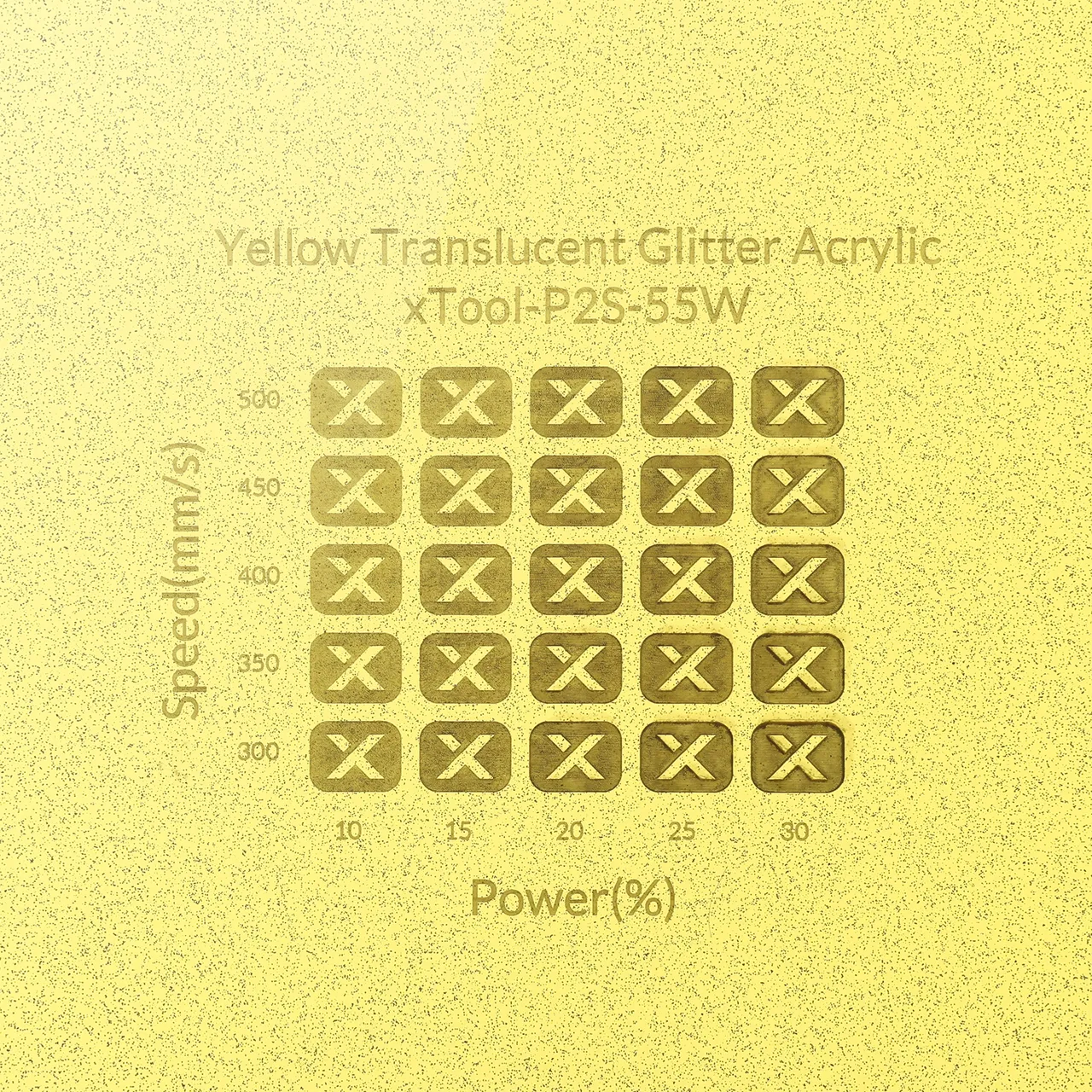 1/8"(3mm) Yellow Translucent Glitter Acrylic test grid