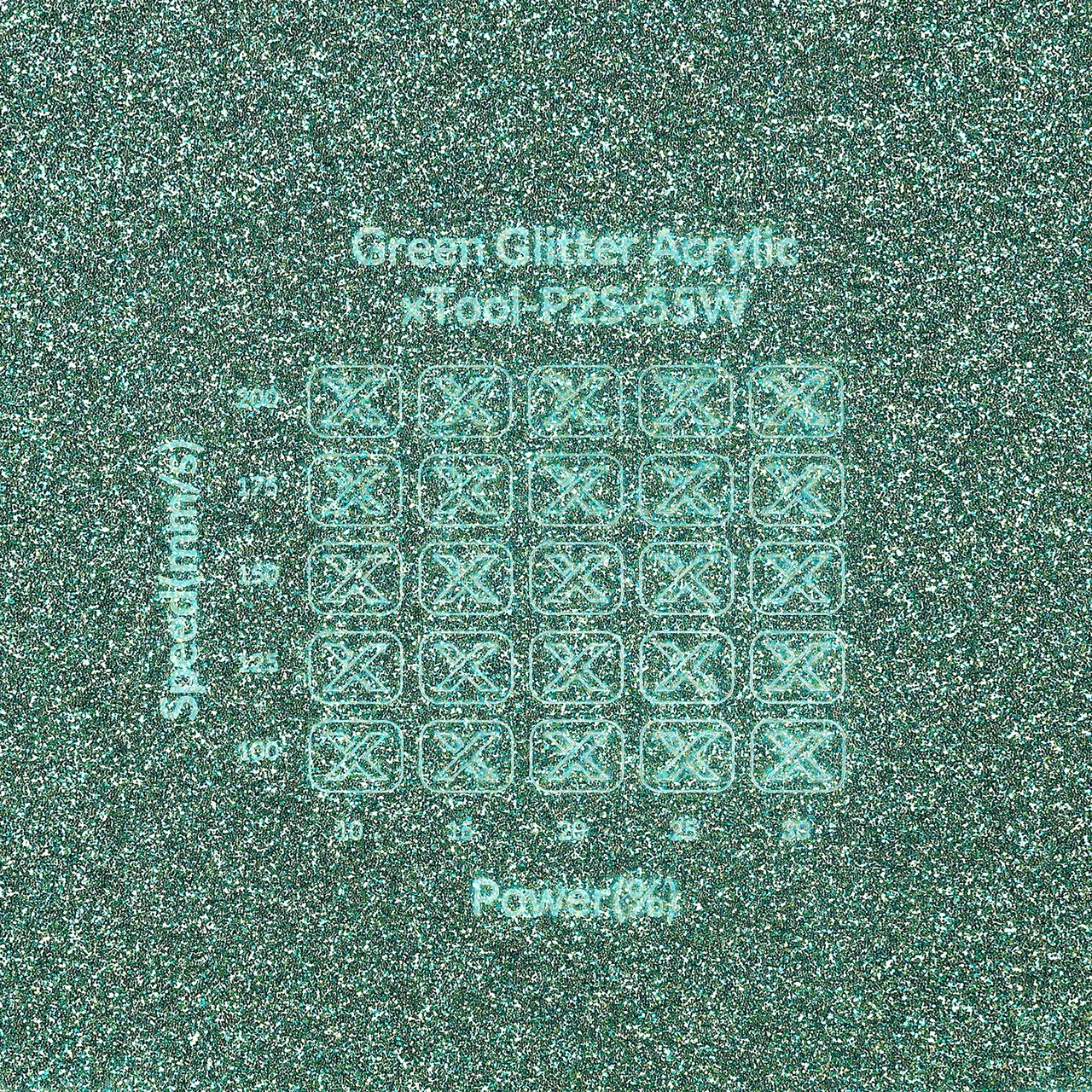 1/8"(3mm) Green Glitter Acrylic test grid