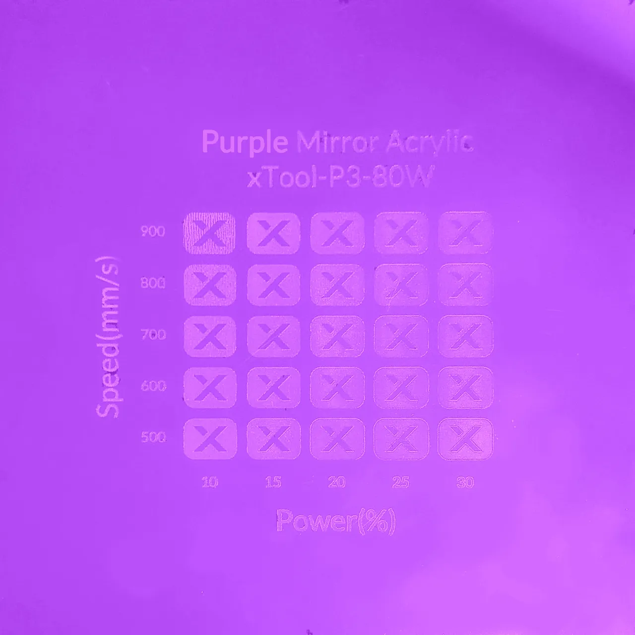 1/8"(3mm) Purple Mirror Acrylic test grid