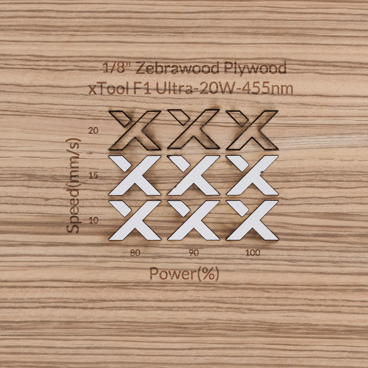 1/8"(3mm) Zebrawood Plywood test grid